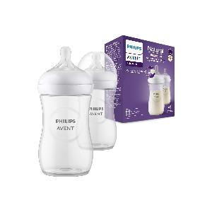 Philips Avent Biberon Natural Response - 2 biberon da 260 ml per neonati da  1 mese in su, senza BPA (modello SCY903/02) 