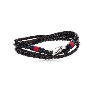 Tommy Hilfiger Jewelry Braccialetto da Uomo In Pelle Nero - 2700534 