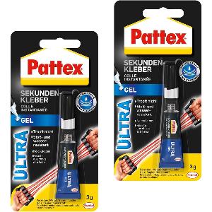 Pattex Instant Adhesive Ultra, 2X 3 g supercolla Extra Forte e Flessibile, Colla  per riparazioni Resistente agli Urti e all'Acqua con consistenza Gel per  Gomma, Pelle, Legno, ECC, 9H PSG2CX ST 