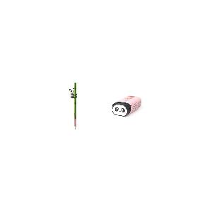 Legami - Matita con Gomma, I Love Bamboo, Ø 0,7 cm, H 18 cm, Mina HB,  Variante Panda, Tratto Preciso, per Disegnare e Scrivere & GP0004 - Gomma  Profumata, Panda Pantastic, 1,7x5