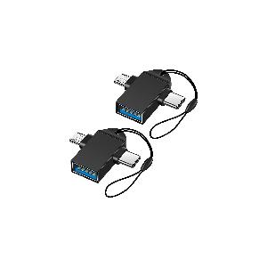 Adattatore Micro USB a USB C 2 Pack, Adattatore USB C Maschio a Micro USB  Femmina Compatibile con Samsung Galaxy, Huawei, Telefoni Tipo C, Tablet PC  e Altro (Nero) : : Informatica