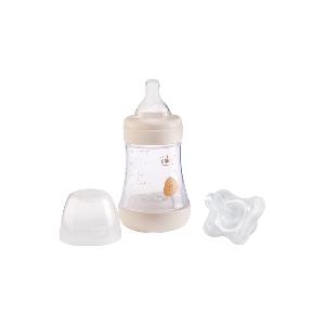 NUK Nature Sense Set di bottiglie di vetro, 3 biberon in vetro, indicatore di controllo della temperatura, aspiratore e ciuccio Genius, 0-6  mesi