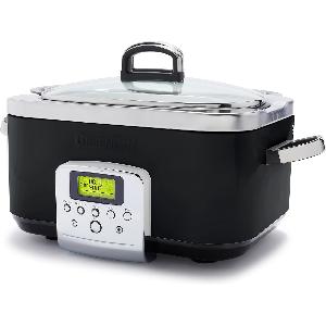 Retro Slow Cooker 3,5L Pentola Rimovibile in Ceramica Antiaderente