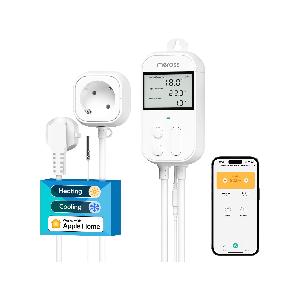 Meross Presa Smart Termostato Temperatura per Apple HomeKit 16A,  Termoregolatore Intelligente WiFi Digitale per Alexa e Google Home, per  Homebrew, Allevamento, Serra, Controllo di App e Vocale 