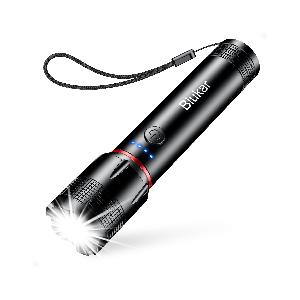 Blukar Torcia LED Ricaricabile, Super Luminoso Zoomabile Torcia