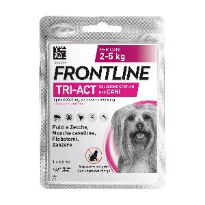 FRONTLINE TriAct, 1 Pipetta, Cane S (2-5 Kg), Antiparassitario per Cani e  Cuccioli di Lunga Durata, Protegge il Cane da Pulci, Zecche, Zanzare,  Pappataci e Leishmaniosi, Antipulci 1 Pipetta 