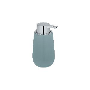 WENKO Distributore di sapone Badi blugrigio ceramica - Dispenser sapone  liquido, dispenser detersivo piatti Capacità: 0.32 l, Ceramica, 9.5 x 16 x  8 cm, Blu 