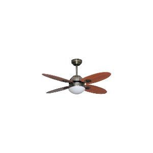 Ventilatore da soffitto a 4 pale metallo e finitura ottone lucido