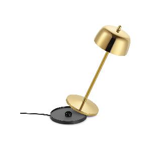 Theta Lampada da Tavolo Ricaricabile Senza Fili [Designed by Zafferano] -  Lampada LED Touch Dimmerabile - Luce da 2700 a 4000K, Lunga Durata, Base di  Ricarica a Contatto, Alluminio, LVL (Oro Lucido) 