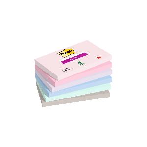 Post-it Foglietti Super Sticky, Collezione Soulful , Confezione da 6  blocchetti, 90 Fogli per blocco, 76 mm x 127 mm, Colori Rosa, Viola, Verde,  Grigio, Azzurro. Per Appunti, Elenchi & Promemoria 