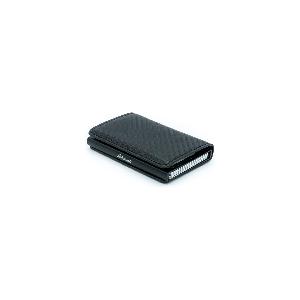 Portafoglio Performante uomo nero- con sottile Clip RFID - Porta carte -  Portafogli porta tessere slim tascabile - portadocumenti. (carbonio) Regalo  