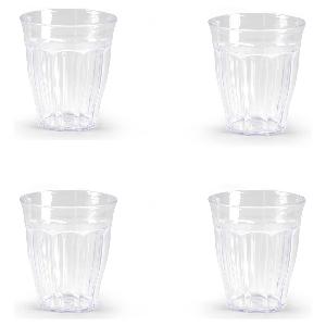 4PK Bicchieri riutilizzabili in plastica per adulti, infrangibili, per  picnic, campeggio, per bambini, impilabili e lavabili in lavastoviglie,  bicchieri acrilici (trasparenti - 250 ml) 