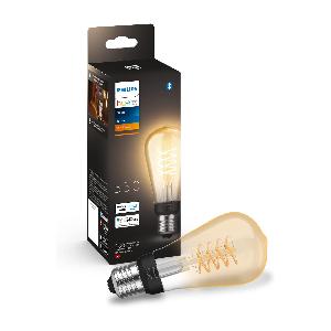 Philips Hue White Filament, Lampadina a filamento connessa, Luce Bianca  Calda, dimmerabile, attacco E27, 9W 