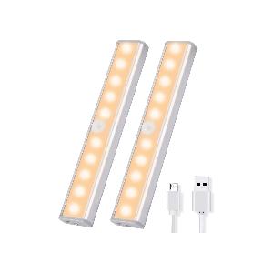 LUCE LED ARMADIO GUARDAROBA SENSORE MOVIMENTO USB RICARICABILE STRISCIA  MAGNETICA