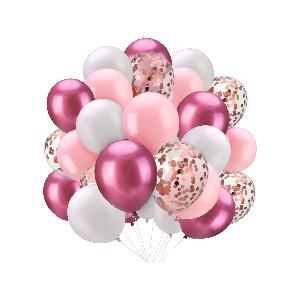 Fuyamp Set di 70 palloncini rosa e bianchi, 30,5 cm, in lattice rosa per  feste, palloncini con coriandoli in oro rosa, decorazioni per feste di  compleanno, matrimoni, battesimi, baby shower, 