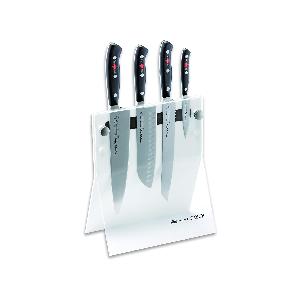 F. Dick Premier Plus 4Knives 88040110-05 Knife Block (4-Piece Office Knife,  Santoku Kitchen Knife, Bread Knife, Knife Set, Made of High-Alloy Steel,  Laser Tested Blade, X50CrMoV15, Plastic Handle) 