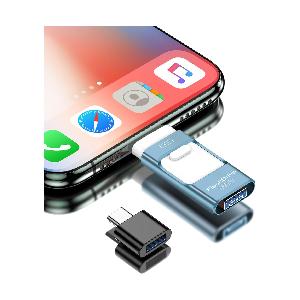 Chiavetta USB da 256 GB, Estensione di Cle Memoria Esterna, Chiave Foto,  Lettore Flash per iOS e Android, Computer, Pc, Foto/Video/File Copiati in  Un Clic (Blu) 