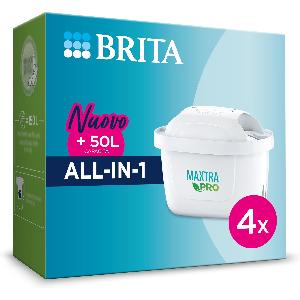 BRITA Filtri per acqua MAXTRA PRO All-in-1 Pack 4 - MAXTRA+ - Riduce  impurità, cloro, pesticidi e calcare per acqua del rubinetto dal gusto  ottimale 