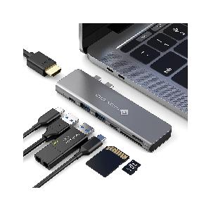 HUB USB 7 Porte Tipo C Adattatore Lettore Schede SD/TF Macbook