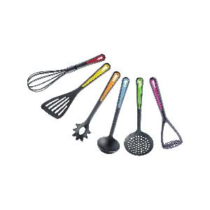 Westmark Set di utensili da cucina, 6 pz., Paletta, Schiumarola, Cucchiaio per  spaghetti, Mestolo, Schiacciapatate, Frusta, PA, Colour Edition, 290222E6 