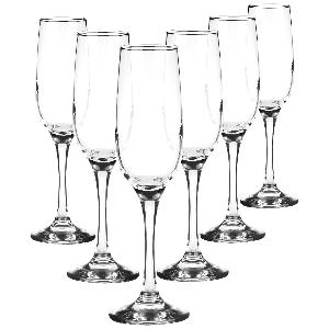 Set 6 calici champagne 120 ml flute riutilizzabili bicchieri plastica  lavabile