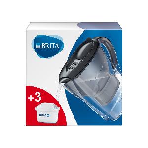 BRITA Marella - Caraffa filtrante per frigorifero, 2,4 l, in grafite,  include 3 cartucce filtranti MAXTRA+ per ridurre cloro, calcare e impurità,  ora in confezione sostenibile Smart Box 