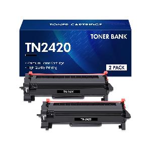Toner Bank TN2420 Cartuccia Compatibile Toner per Brother MFC L2710DW  L2710DN MFC-L2710DW MFC-L2710DN HL-L2350DW DCP-L2510D MFC-L2750DW HL-L2310D  MFC-L2730DW TN-2420 TN 2420 TN2410 (Nero, 2-Pack) 