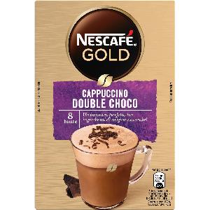 NESCAFÉ Gold Cappuccino Double Choco Solubile con Cacao, 8 Bustine