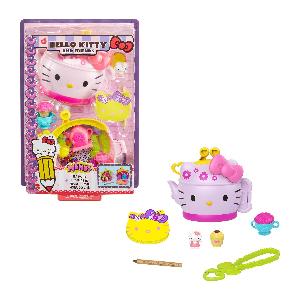 Hello Kitty Cofanetto Tazza di Tè con 2 Mini Personaggi, Blocco per Appunti  e Accessori, Giocattolo per Bambini 3+Anni,GVB31 