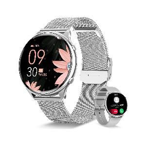 RUXINGX Smartwatch Donna con Chiamate Whatsapp, HD Schermo Orologio Smartwatch  con Monitoraggio Ciclo/120 Sport/24H Cardiofrequenzimetro/SpO2/Sonno,  Fitness Tracker IP68 Android iOS Argento 