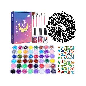 Kit tatuaggi glitter, set di tatuaggi temporanei per bambini - 24 colori  glitter