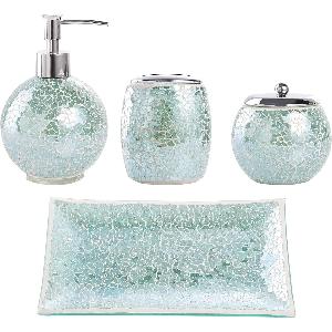 Set di accessori da bagno in 4 pezzi Dispenser di sapone in vetro