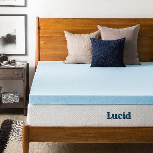 LUCID Materasso in Memory Foam infuso Gel da 3 Pollici, Blu, Una