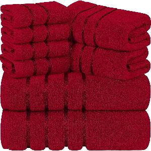 Utopia Towels - Set Di Asciugamani Di Lusso Da 8 Pezzi, 2 Asciugamani Da  Bagno, 2 Asciugamani A Mano e 4 Strofinacci, Altamente Assorbenti 97%  Cotone Filato Ad Anello(Rosso) 